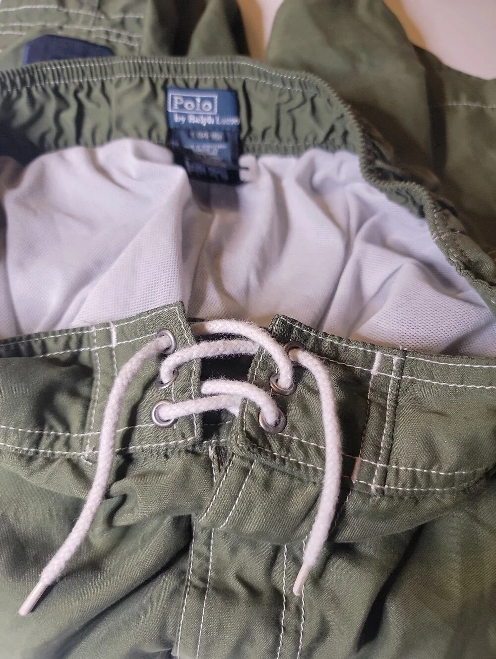 Polo By Ralph Lauren Olive Green Boys Swim Trunks